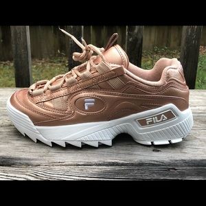 Womens D-Formation Fila Rose Gold And White Sho